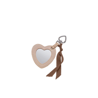 Heart Pocket Mirror Keychain Sand