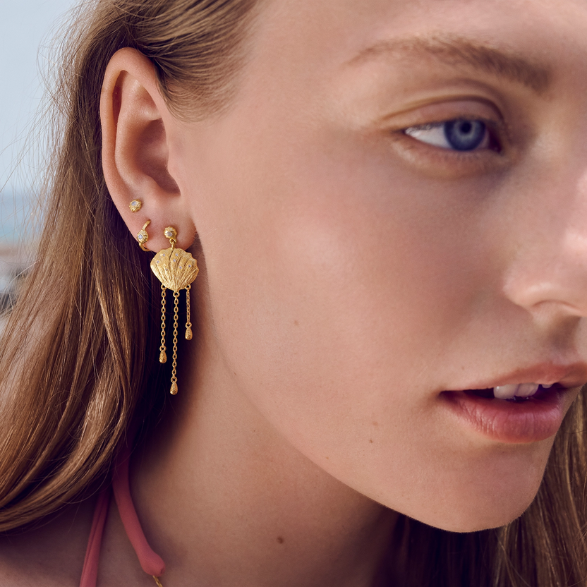 Maanesten - Tutu Earrings 9943a - 18 Ct Gold Plated 925 Sterling Silver