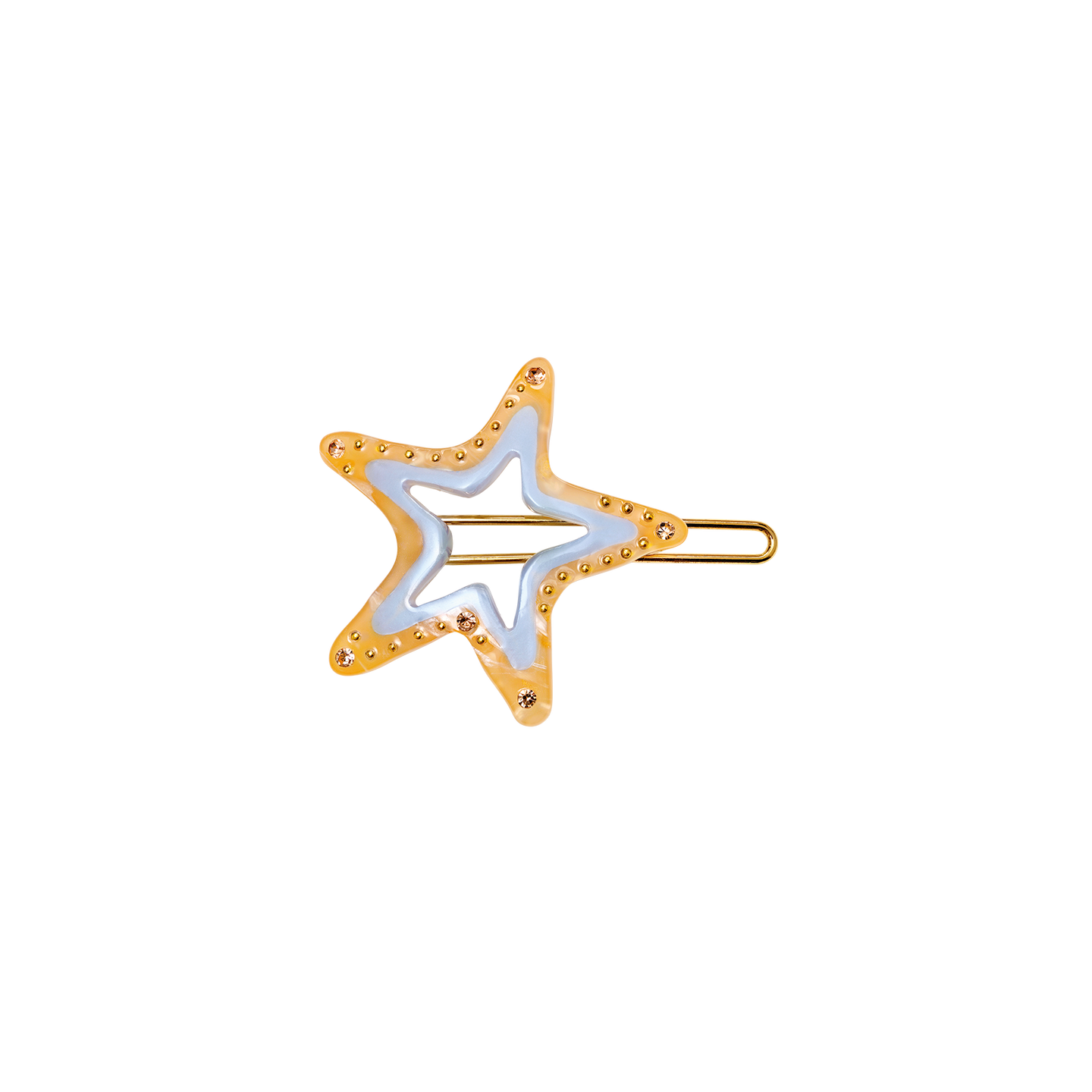 Star Hair Clip Light Orange